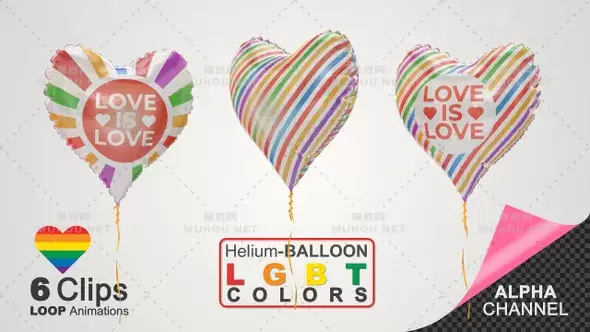 LGBT国家荣誉日庆典-爱的气球视频素材下载插图