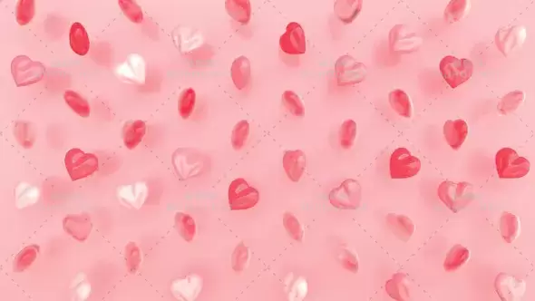 爱情爱心粉色动态排列视频素材下载插图