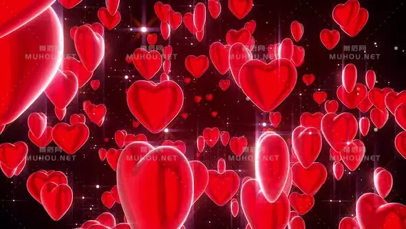 爱的心红色浪漫背景视频素材下载插图