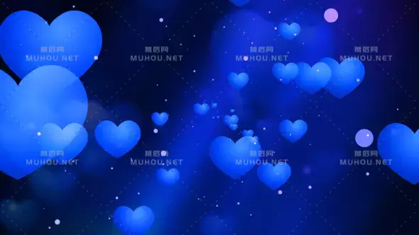 蓝色浪漫的心Blue Romantic Hearts视频素材下载插图