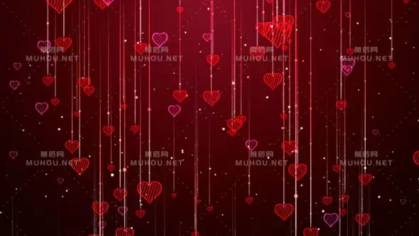 浪漫的心红色背景Romantic Heart视频素材下载插图