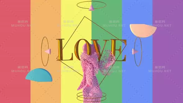 金字爱情和其他几何形状漂浮在空气中视频素材下载插图
