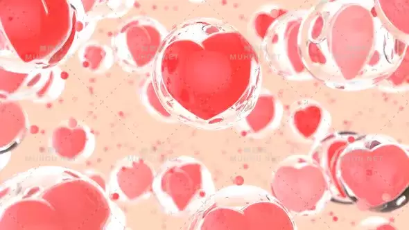 泡沫中爱情的抽象艺术背景Abstract art background of love in bubbles视频素材下载插图