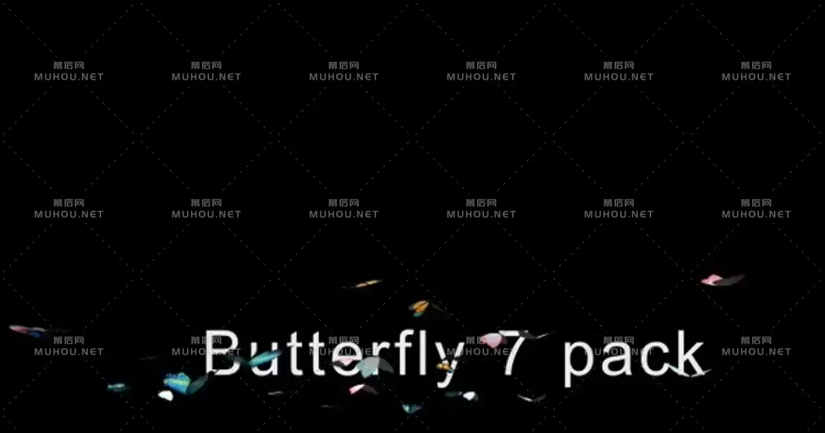蝴蝶飞舞动画卡通元素KButterfly 7 Pack 4 K视频素材下载