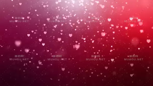 心形颗粒粉色浪漫背景Heart Particles 02视频素材下载插图