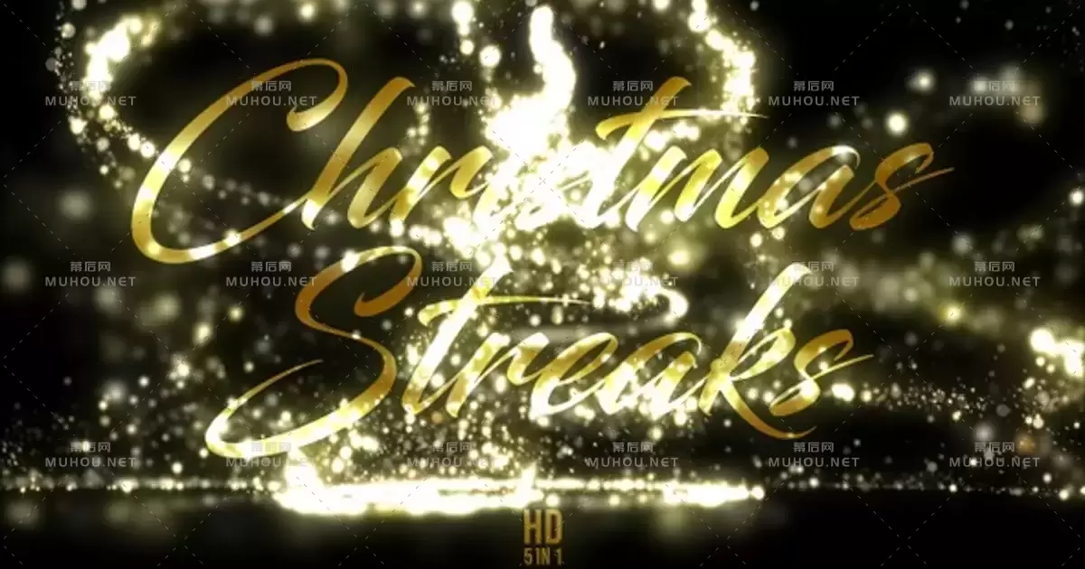 金色圣诞条纹粒子Gold Christmas Streaks视频素材下载