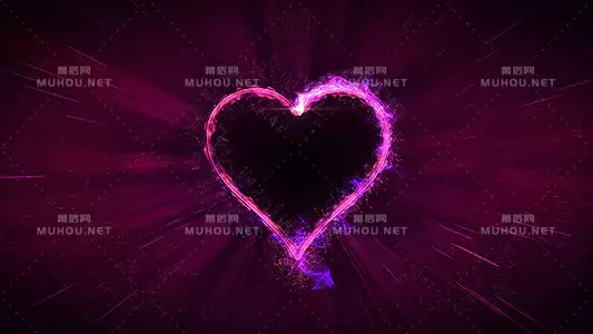 情人节问候梦幻紫色心Valentine Greeting Heart视频素材下载插图