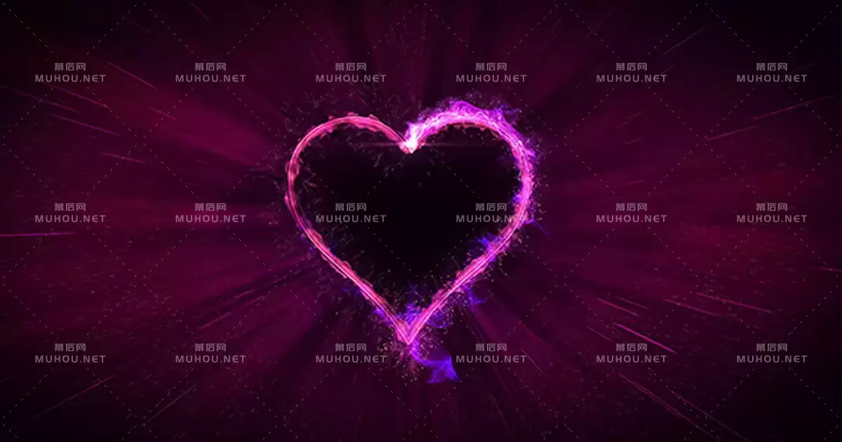 情人节问候梦幻紫色心Valentine Greeting Heart视频素材下载