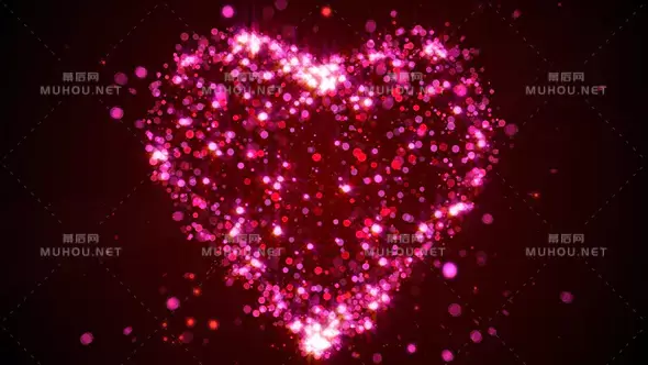 粉色动画粒子心Pink Animated Particle Heart视频素材下载插图