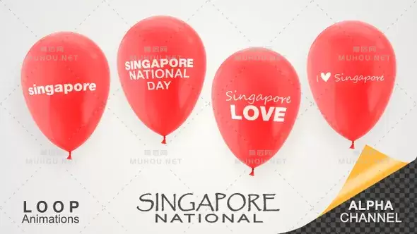 新加坡国庆庆典气球Singapore National Day Celebration Balloons视频素材下载插图