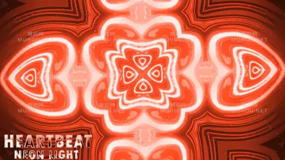 情人节心跳霓虹灯Valentine Heartbeat Neon视频素材插图