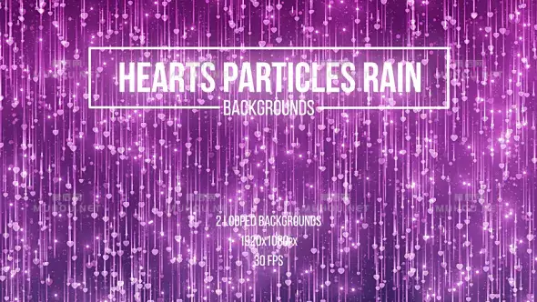 心形粒子雨紫色光雨Hearts Particles Rain视频素材下载插图