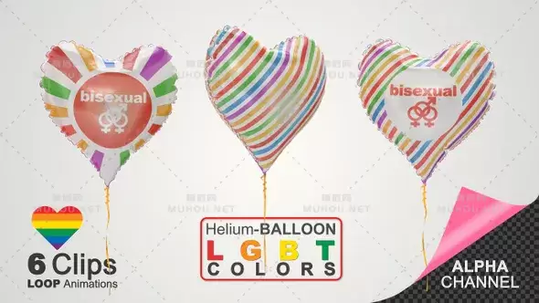 LGBT国家荣誉日庆祝活动-双性恋LGBT气球视频素材下载插图