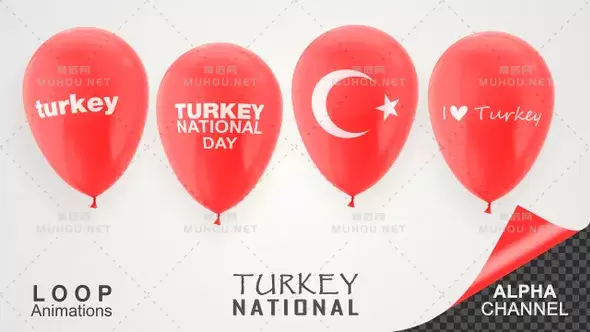 土耳其国庆庆典气球Turkey National Day Celebration Balloons视频素材下载插图