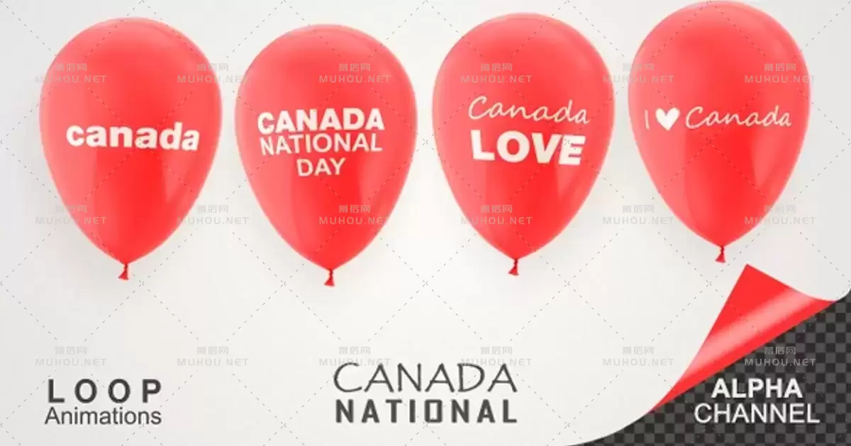 加拿大国庆日庆祝气球Canada National Day Celebration Balloons视频素材下载