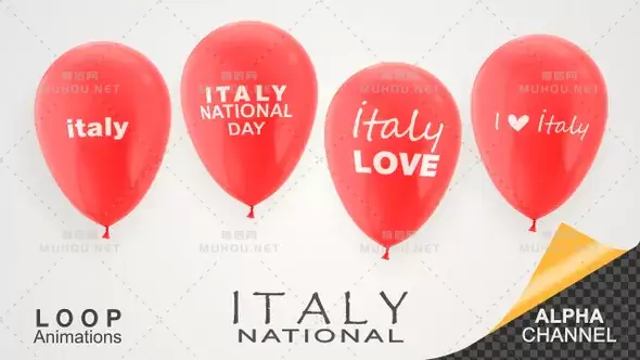 意大利国庆庆典气球Italy National Day Celebration Balloons视频素材下载插图