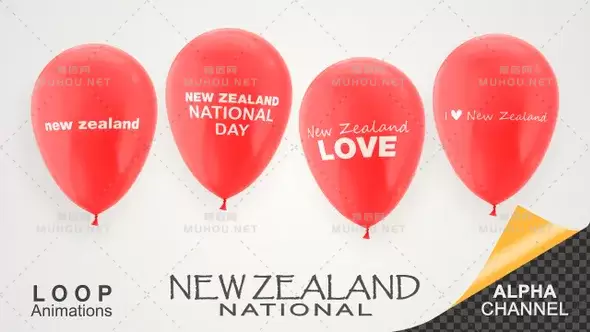 新西兰国庆庆典气球New Zealand National Day Celebration Balloons视频素材下载插图