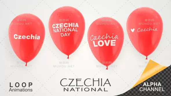 捷克国庆日庆祝气球Czechia National Day Celebration Balloons视频素材下载插图
