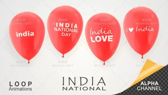 印度国庆庆典气球India National Day Celebration Balloons视频素材下载插图