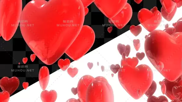 红色桃心在下雨Heart Raining视频素材下载插图