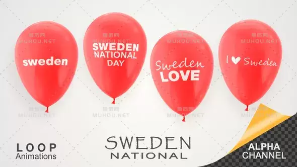 瑞典国庆庆典气球Sweden National Day Celebration Balloons视频素材下载插图