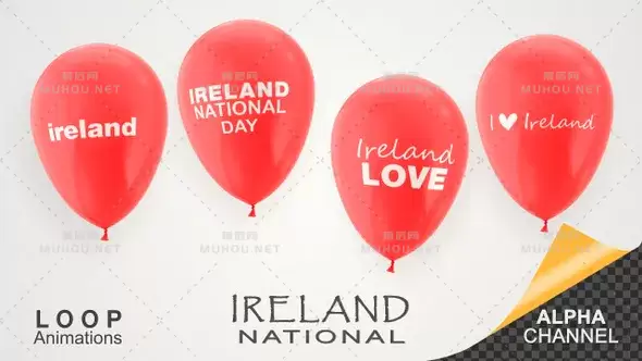 爱尔兰国庆日庆祝气球Ireland National Day Celebration Balloons视频素材下载插图