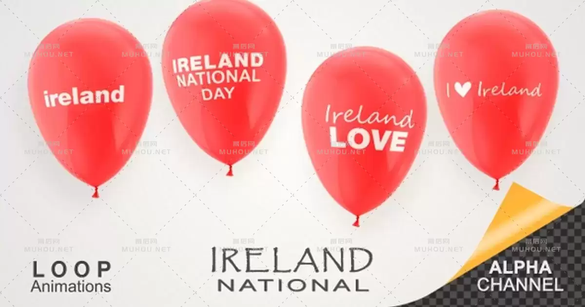 爱尔兰国庆日庆祝气球Ireland National Day Celebration Balloons视频素材下载