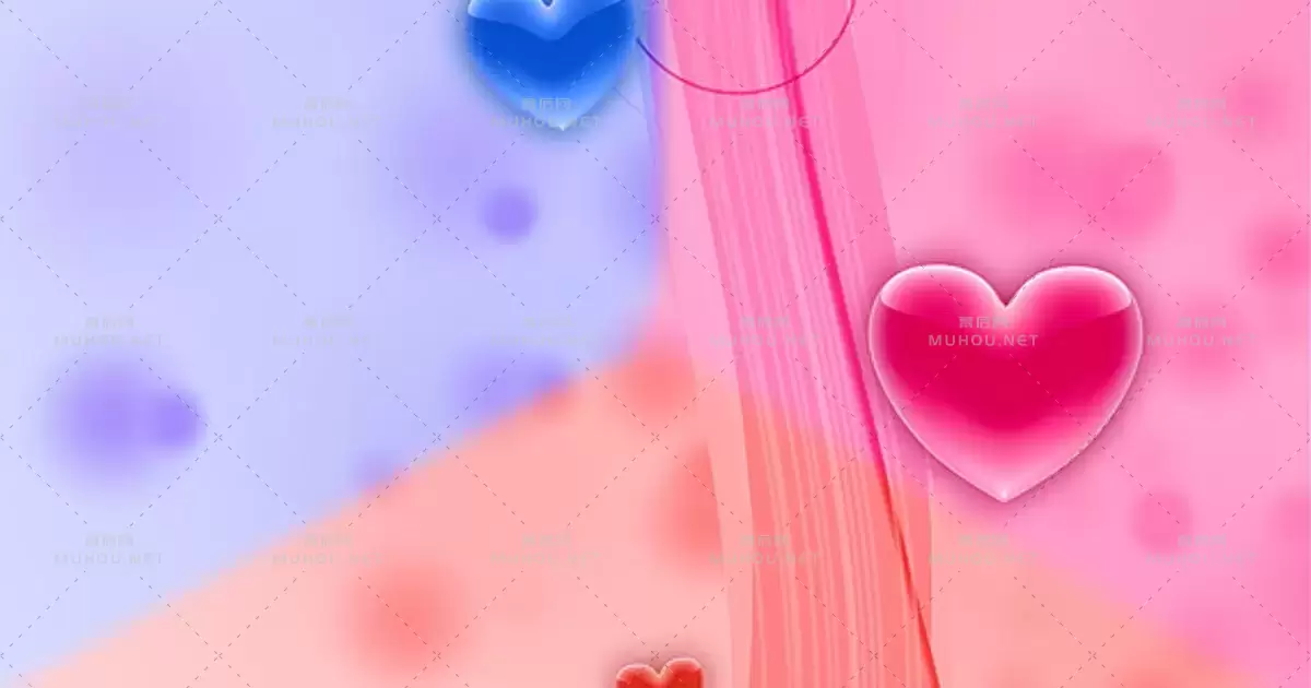 流动的情人节彩色背景Flowing valentine`s hearts视频素材下载