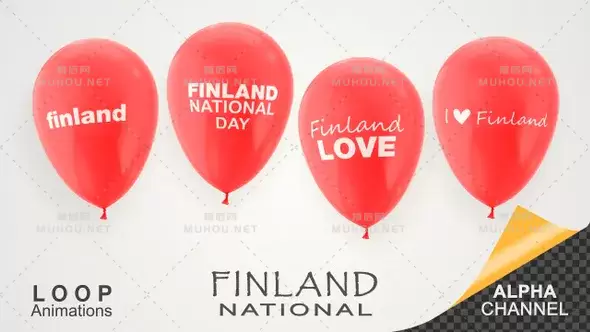 芬兰国庆庆典气球Finland National Day Celebration Balloons视频素材下载插图