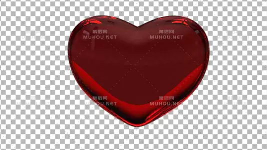 红色水晶质感红心Heart视频素材下载插图