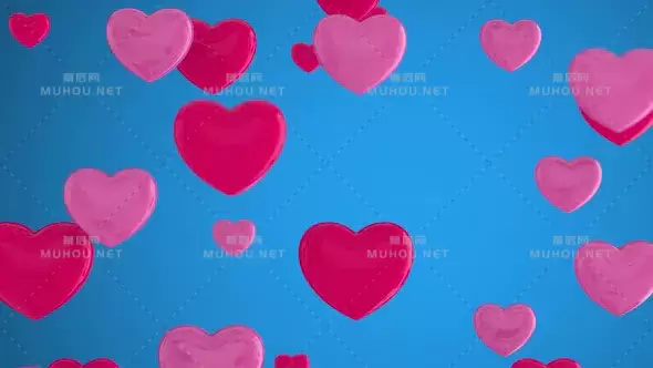 粉色和红色的心Pink and red hearts视频素材下载插图