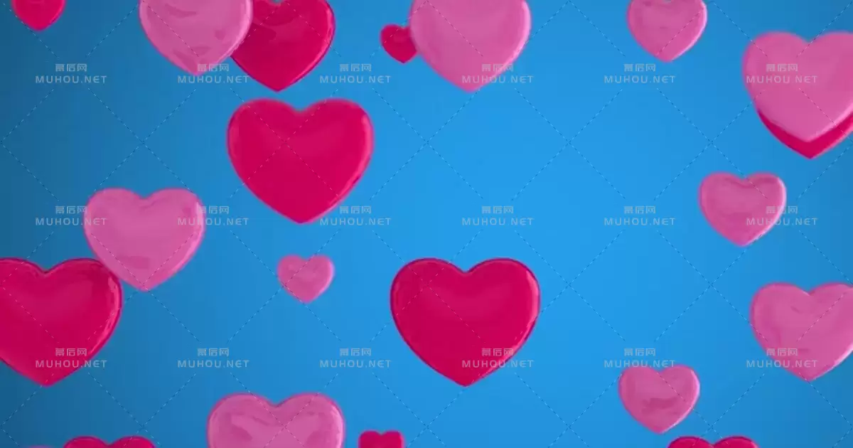 粉色和红色的心Pink and red hearts视频素材下载