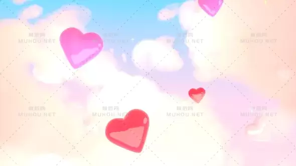 天空中的梦幻色彩背景Heart Sky视频素材下载插图
