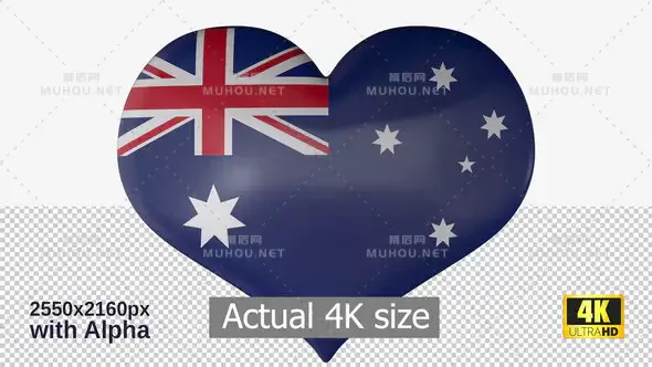 澳大利亚国旗心形旋转Australia Flag Heart Spinning视频素材下载插图
