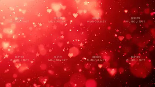 情人节快乐红色发光碎片心形Happy Valentine视频素材下载插图