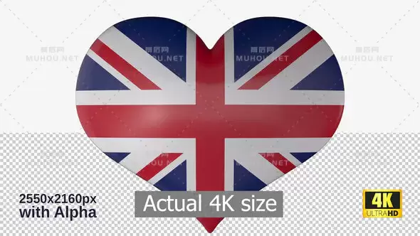 英国国旗心形旋转United Kingdom Flag Heart Spinning视频素材下载插图