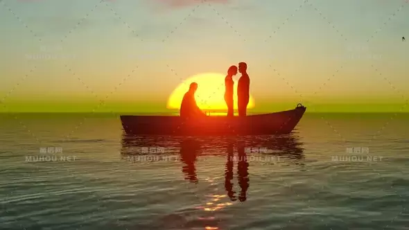 乘船旅行和日落海洋的恋人视频素材插图