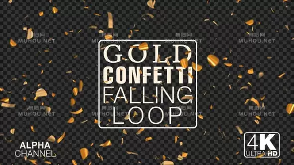 金色五彩纸屑Gold Confetti视频素材插图