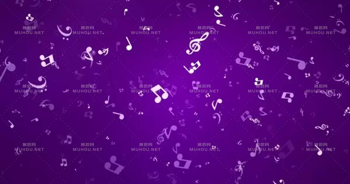 紫色音符背景音乐舞台视频素材下载