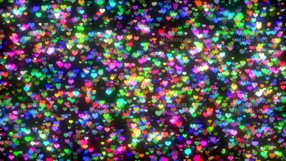 五颜六色的情人节心形Colorful Valentine Hearts视频素材下载插图