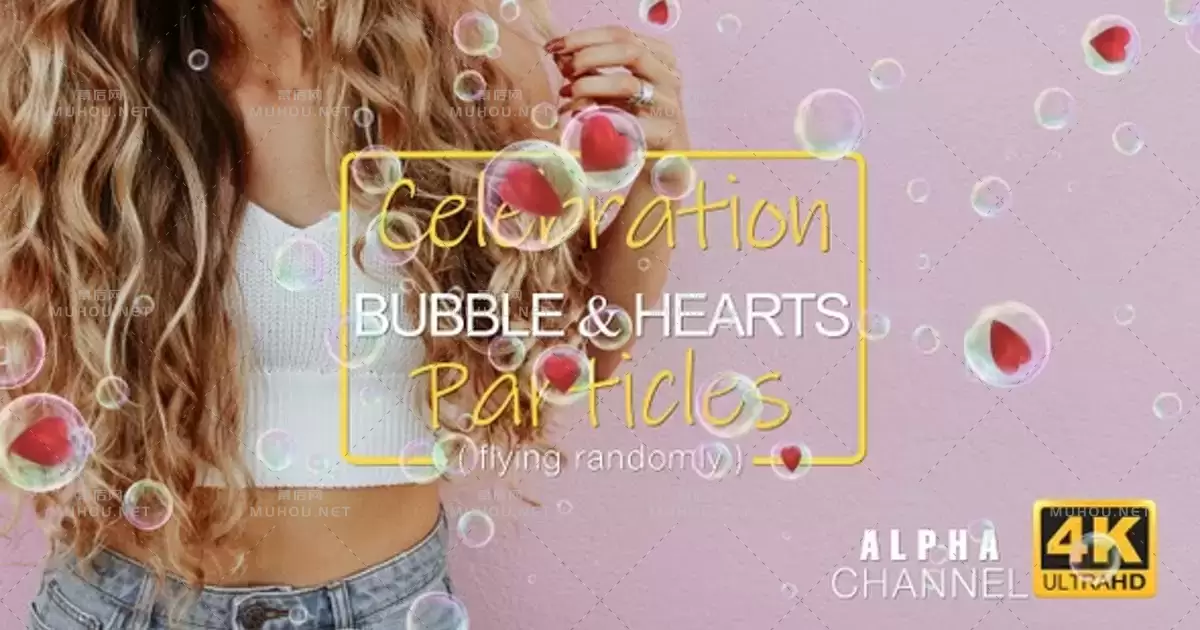 水晶气泡心形Hearts视频素材下载