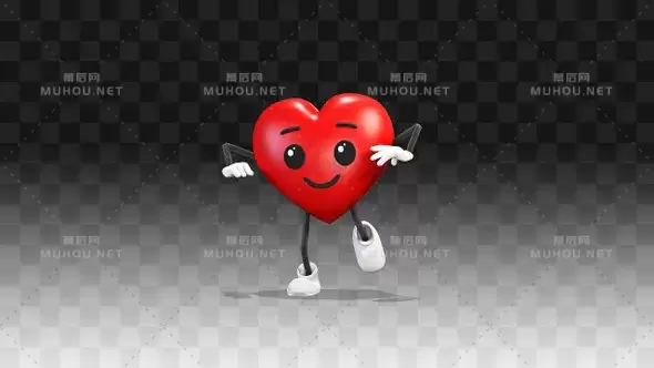 心形舞蹈跑步男子Heart Dancing Running Man视频素材下载插图