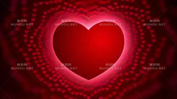红色红心飞翔浪漫背景视频素材下载插图