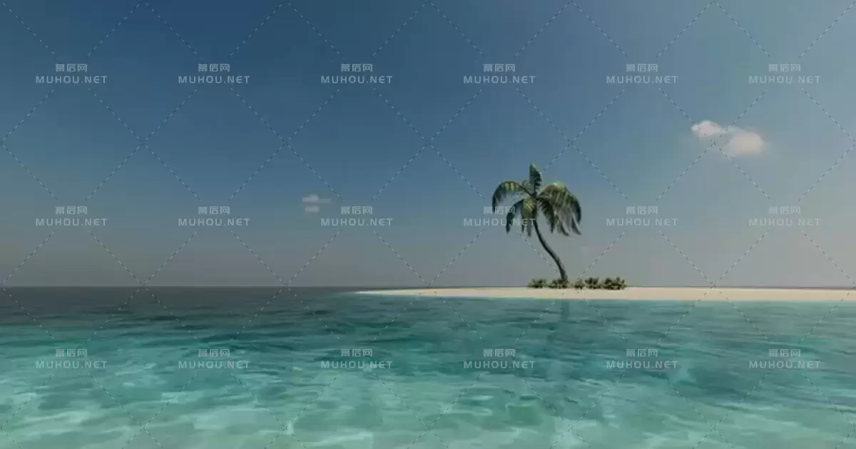 热带岛屿棕榈树浪漫花卉设计视频素材下载
