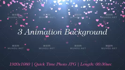 浪漫之心背景V3Romantic Hearts Background V3视频素材下载插图