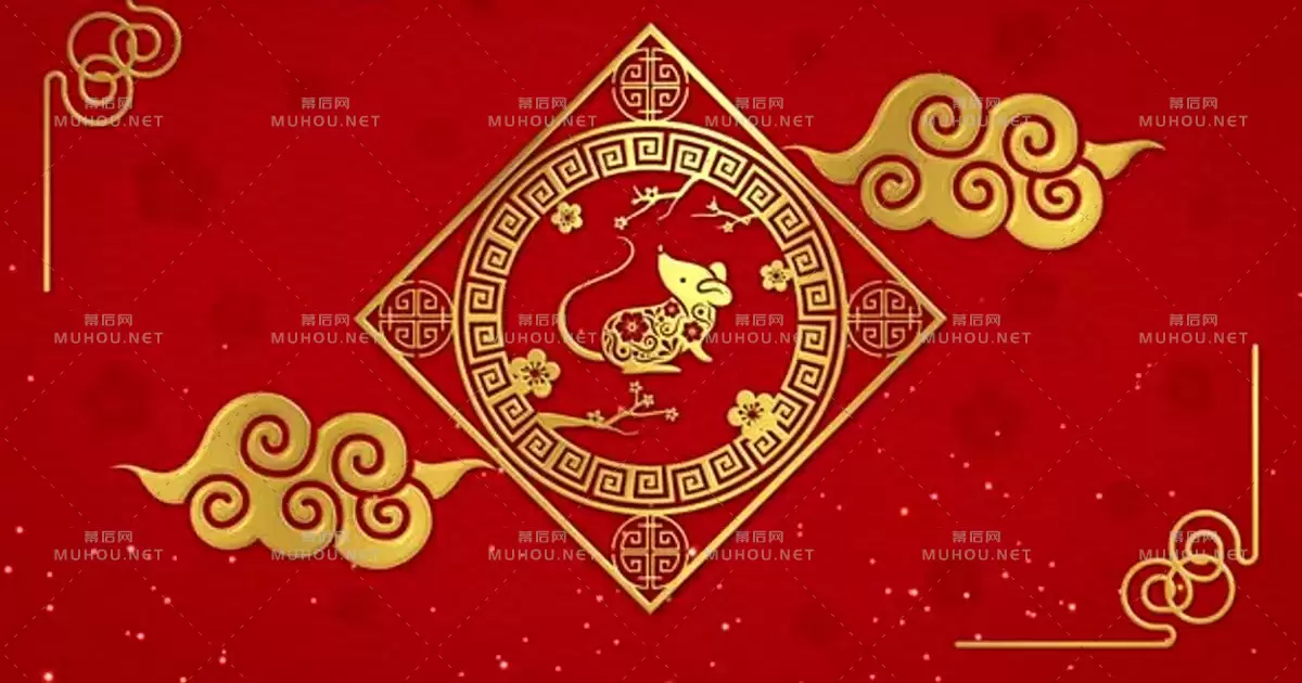 中国新年背景鼠年Chinese New Year Background视频素材下载