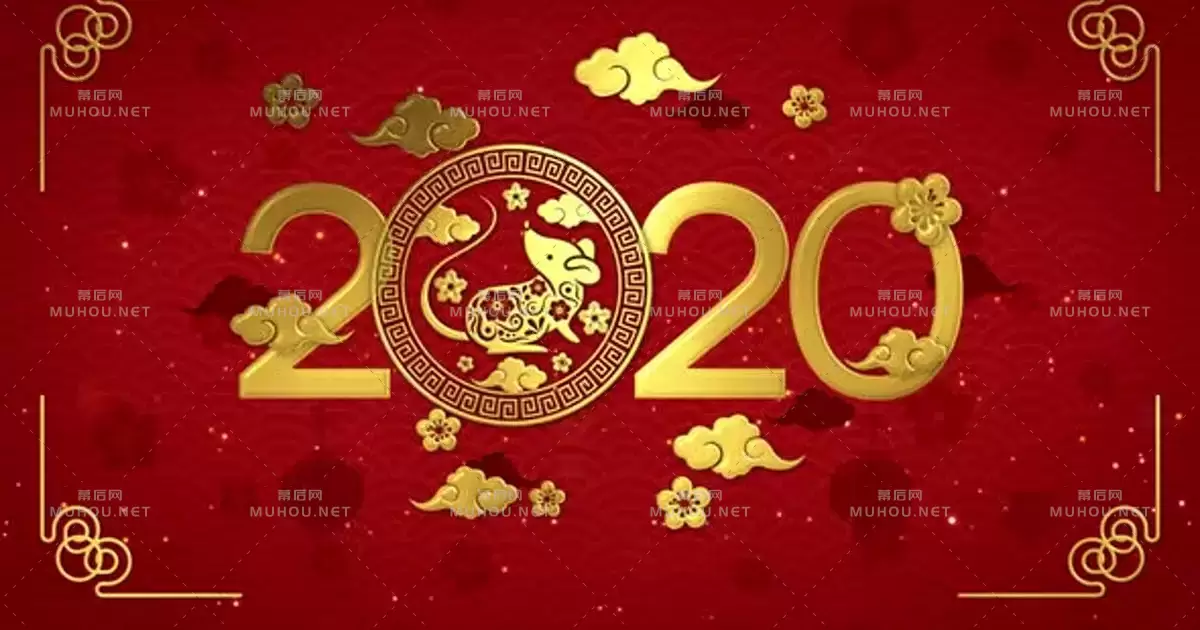 农历新年2020鼠年Chinese New Year 2020视频素材下载