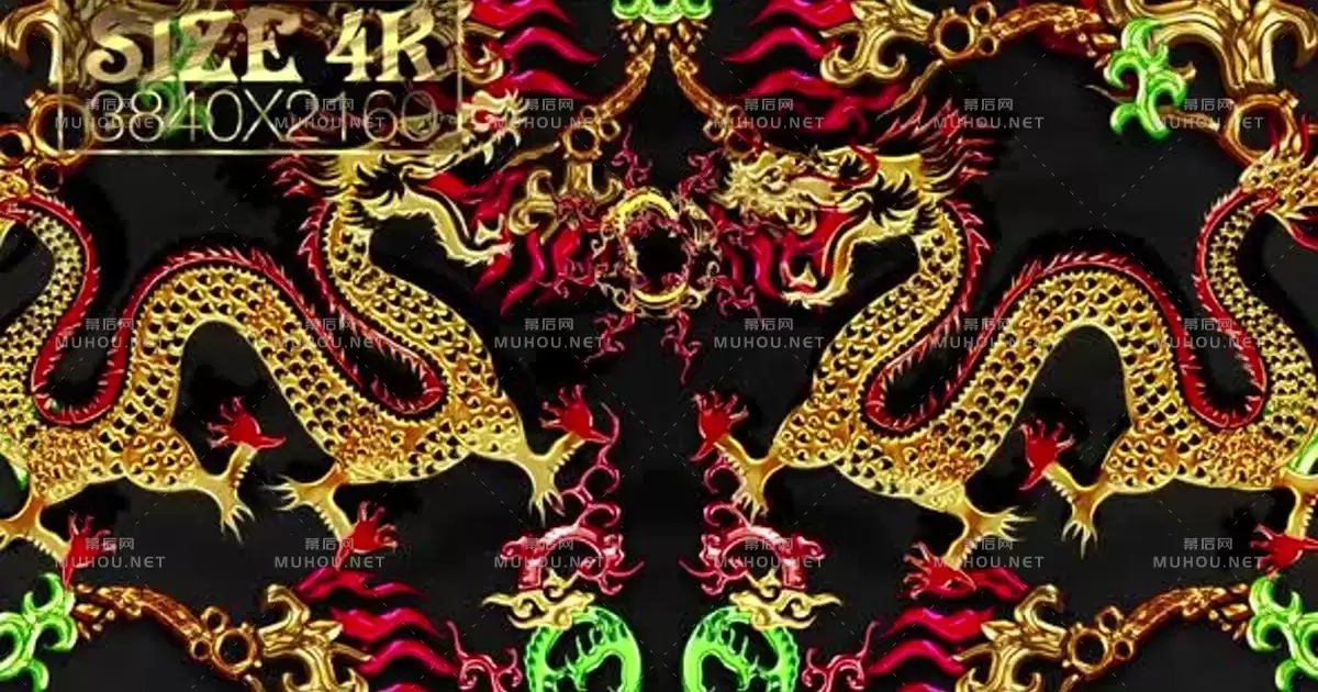 缩略图中国龙4K 舞蹈动画元素视频素材下载