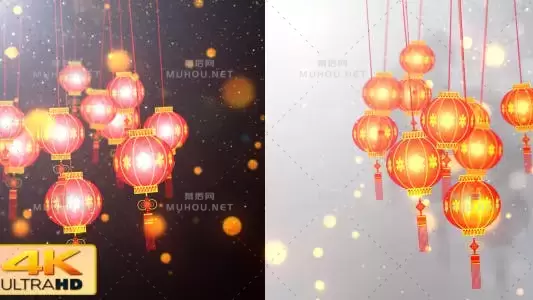 中国灯笼灯带通道元素视频素材下载插图