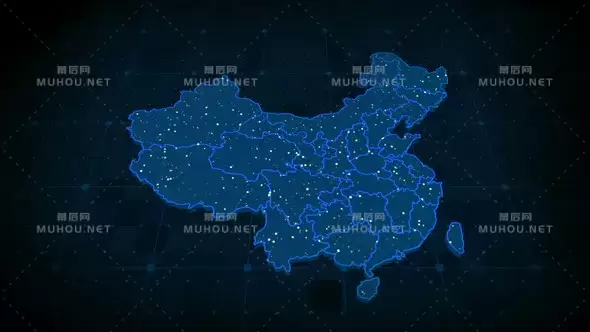 中国地图China Map科技感动画视频素材下载插图